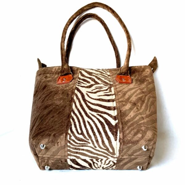 Brown velvet bag designed by Collections Of Africa