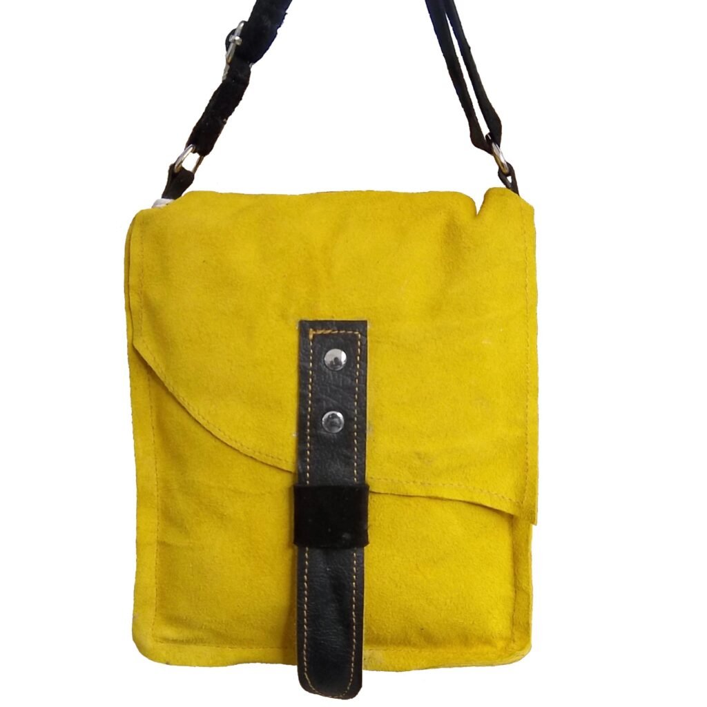 Yellow Leather Crossbody bag by Collections Of Africa