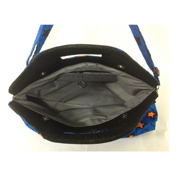 Inner pocket of Blue and Orange Briefcase from Africana collections