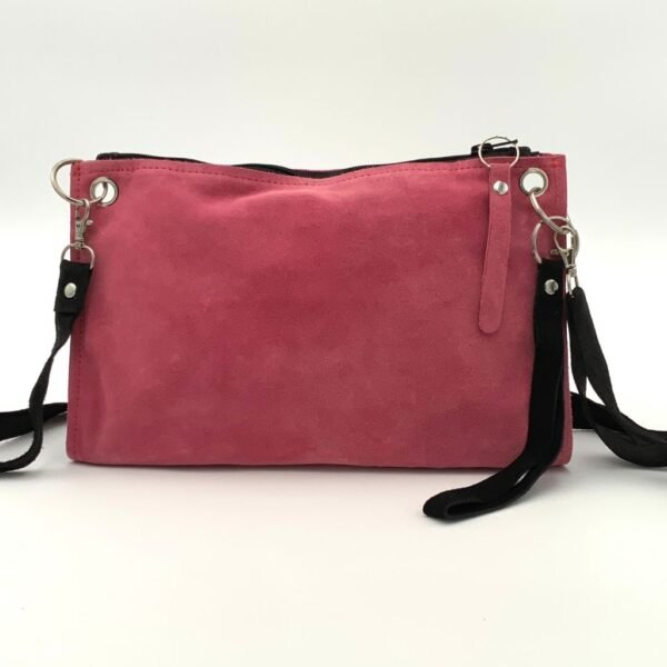 Backside of Pink Leather Wristlet