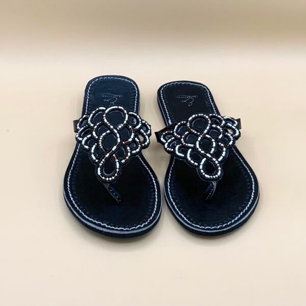 Black And White Beaded Sandals Black And White Beaded Sandals