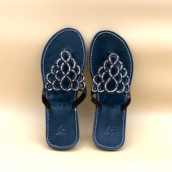 Black Peacock Beaded Sandals Black Peacock Beaded Sandals