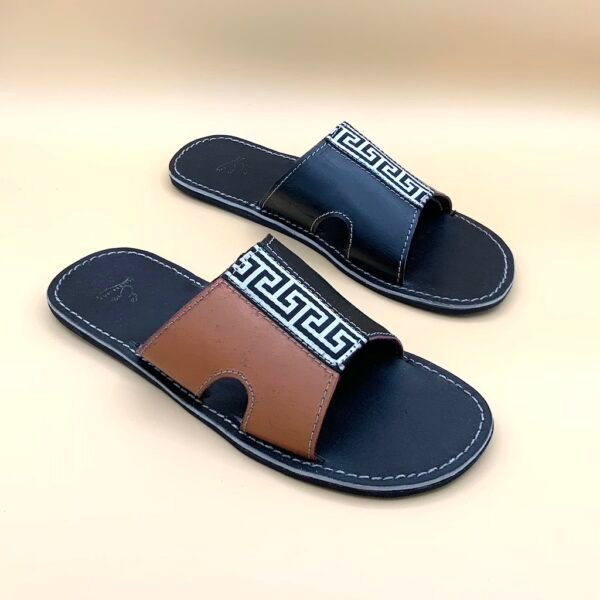 Brown And Black Handmade Leather Sandals Brown And Black Handmade Leather Sandals