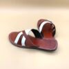 Brown And White Handmade Leather Slip Ons Brown And White Handmade Leather Slip Ons