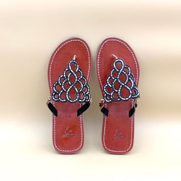 Brown Peacock Leather Sandals