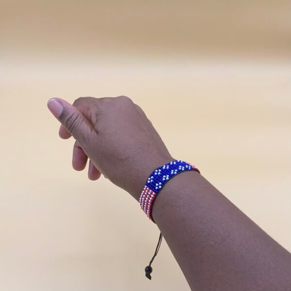 American Flag Beaded Bracelet American Flag Beaded Bracelet