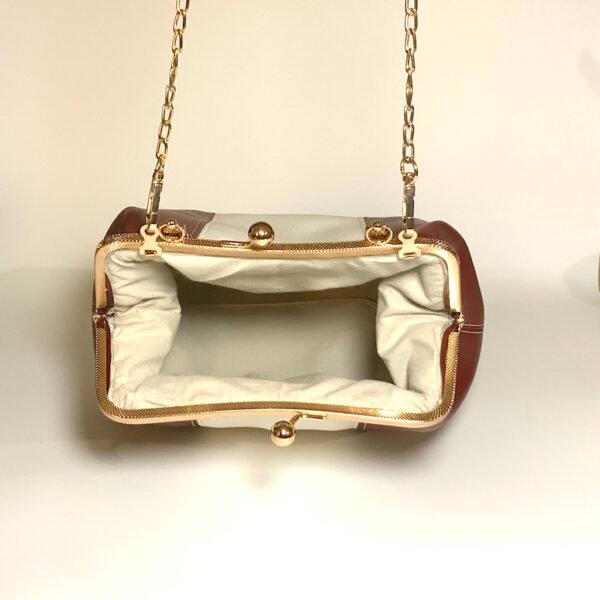 Brown And White Clutch (Inside View)
