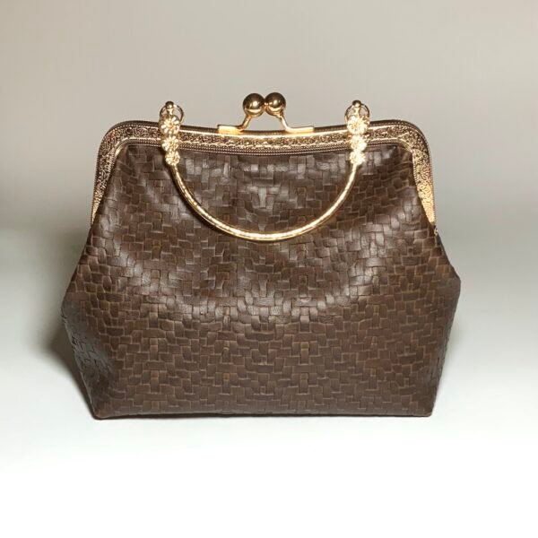 Brown Woven Clutch
