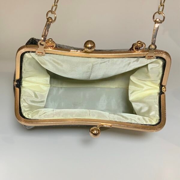 Crocodile Print Clutch Inside