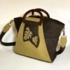 Green Kibuyu Leaves Wooden Handle Handbag - Side