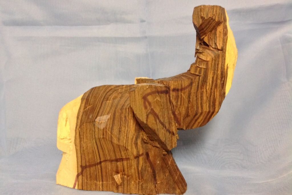 Elephant carving in progress